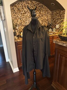 Lightweight Women's Black Button-Down Shirt Jacket